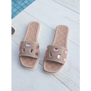 Damen Glitzernde Slides mit eleganter Schmuckapplikation EB