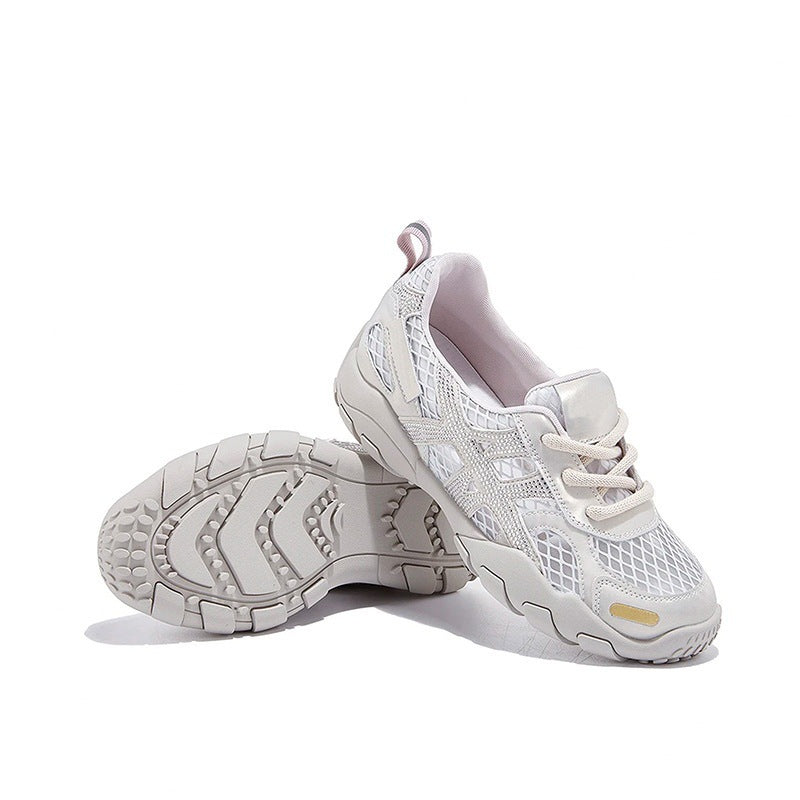 Damen Sportliche Lauf-Sneaker mit atmungsaktivem Netzdesign und stoßdämpfender Sohle EB