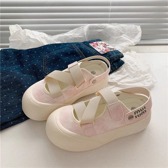 Damen Komfortable Slip-On Sandalen mit elastischen Riemen und dämpfender Sohle EB