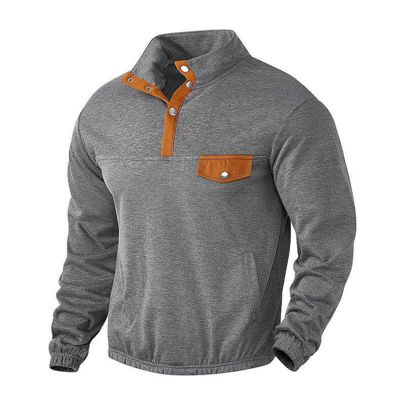 Herren modisches Sweatshirt mit Kragen details EB