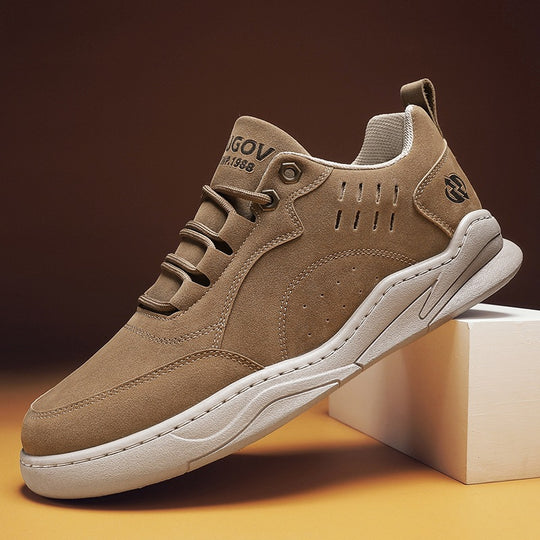 Herren urbane Retro-Cupsohlen-Sneaker aus Mikrofaser-Wildleder mit belüftetem Schaft EB