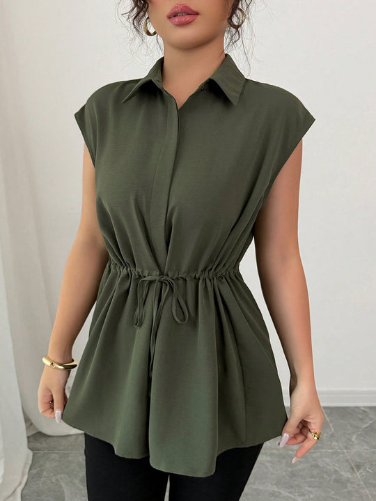 Damen lässige Bluse mit tailliertem Schnitt EB