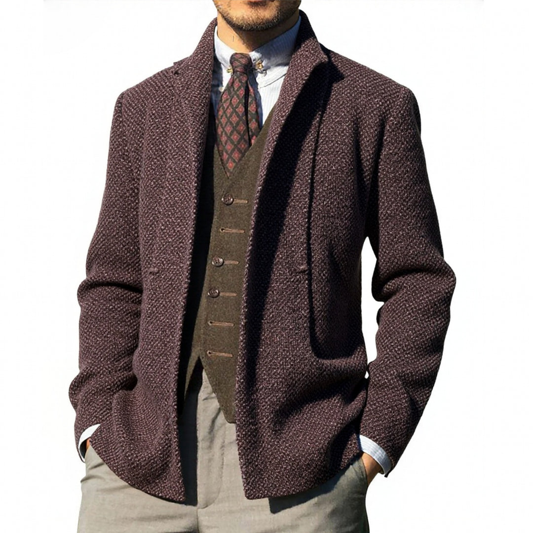 Herren elegante Strickjacke mit modernem Schnitt und praktischen Taschen EB