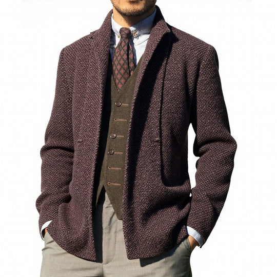 Herren elegante Strickjacke mit modernem Schnitt und praktischen Taschen EB
