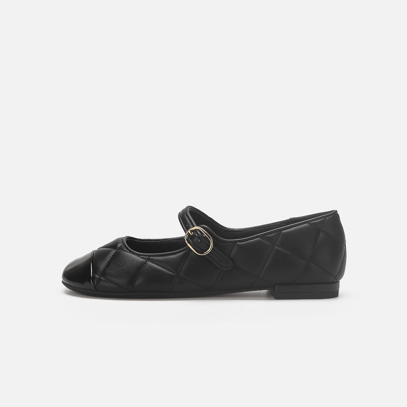 Damen Ballerinas mit verstellbarem Riemen und elegantem Kettenakzent EB