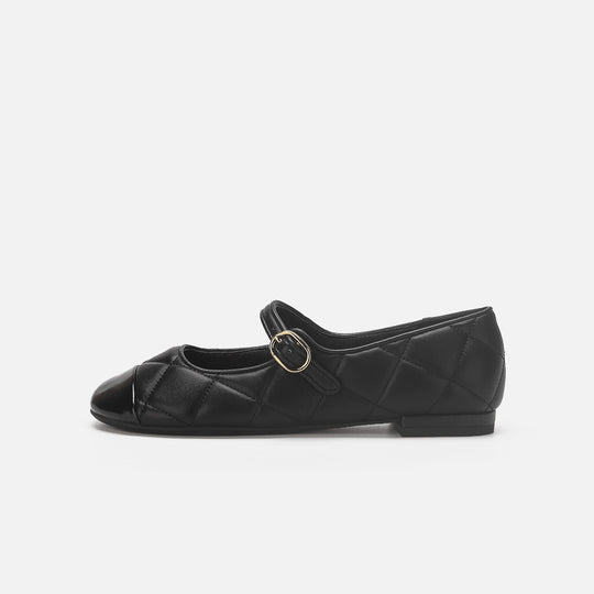 Damen Ballerinas mit verstellbarem Riemen und elegantem Kettenakzent EB