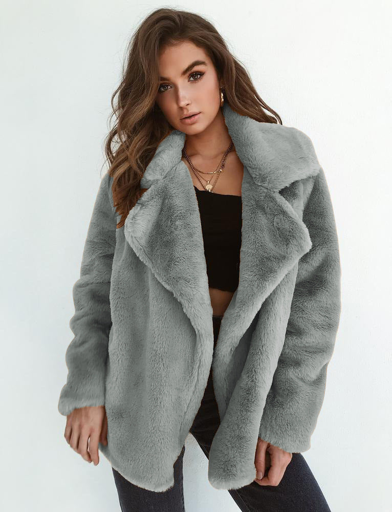 Damen Kuscheljacke mit elegantem Revers EB