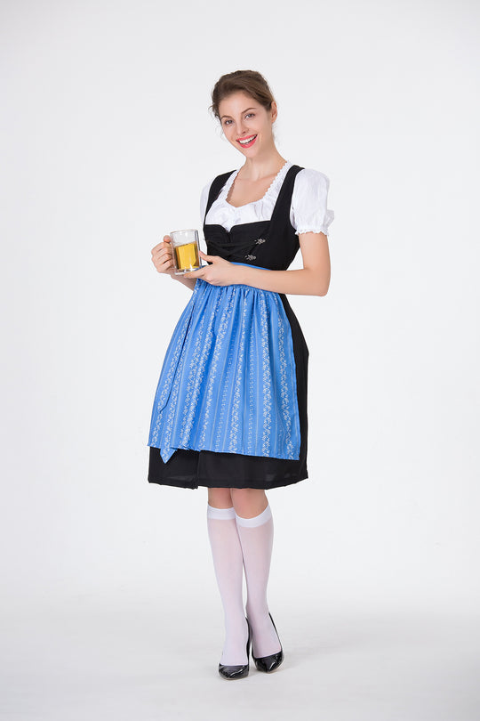 Damen Trachtenkleid mit eleganter Schürze und verspielten Rüschenkanten EB
