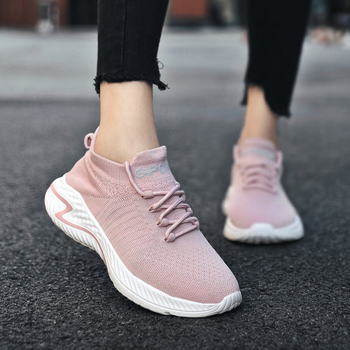 Damen Sportliche Sneakers mit flexiblem Strick-Obermaterial und rutschfester Sohle EB