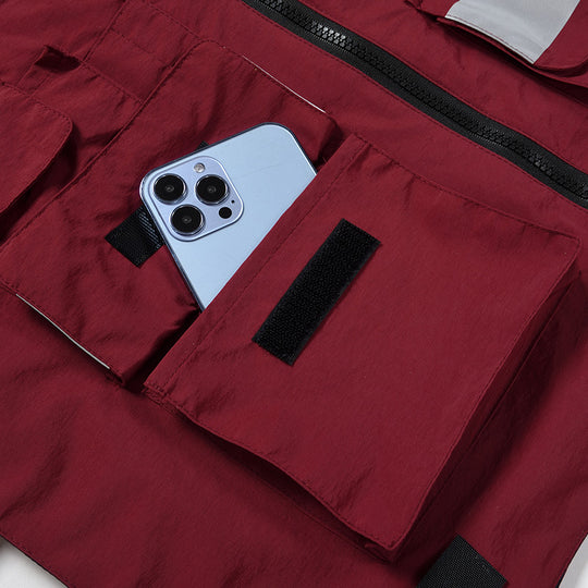 Unisex Multifunktionale Utility-Weste mit Reflektorstreifen ID‑Fenster und verstellbaren Seitengurten EB