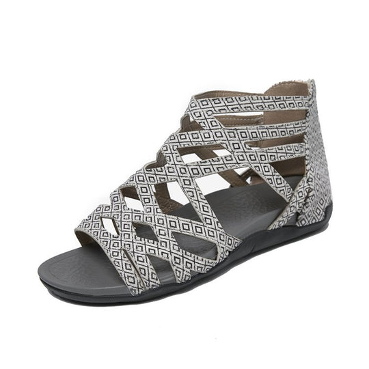 Damen Komfortable Riemensandalen mit geflochtenem Riemendesign EB