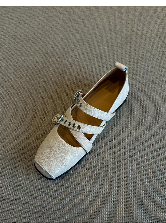 Damen Komfortable Mokassins mit modischem Riemchen-Design und eleganten Details EB