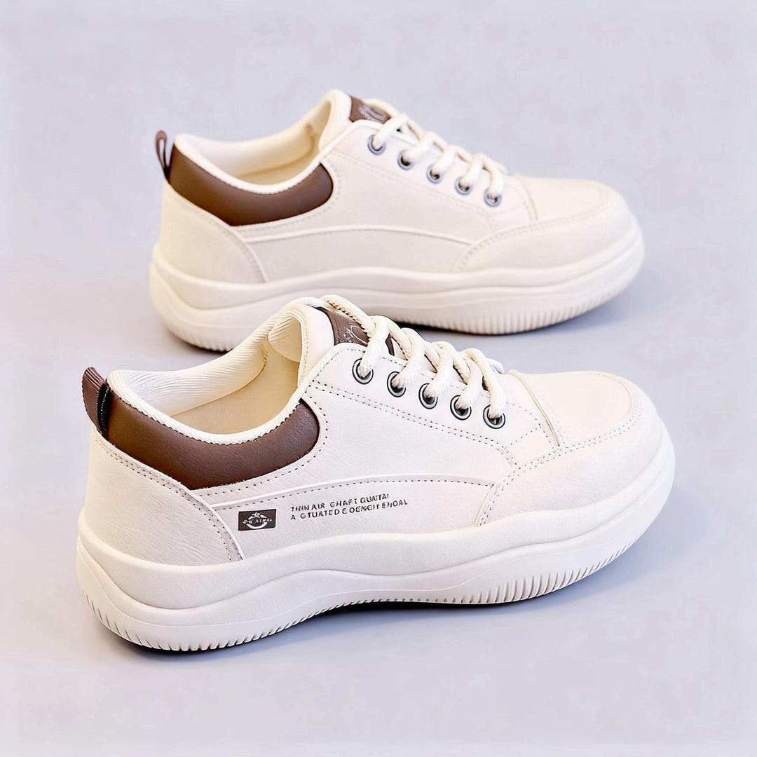 Damen Sportliche Sneakers mit Premium-Leder-Oberfläche und gepolsterter Innensohle EB