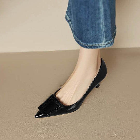 Damen elegante spitze Pumps mit dekorativer Schnalle EB