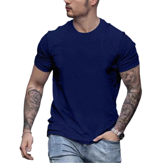 Herren lässiges T-Shirt mit strukturierter Oberfläche und bequemem Schnitt EB