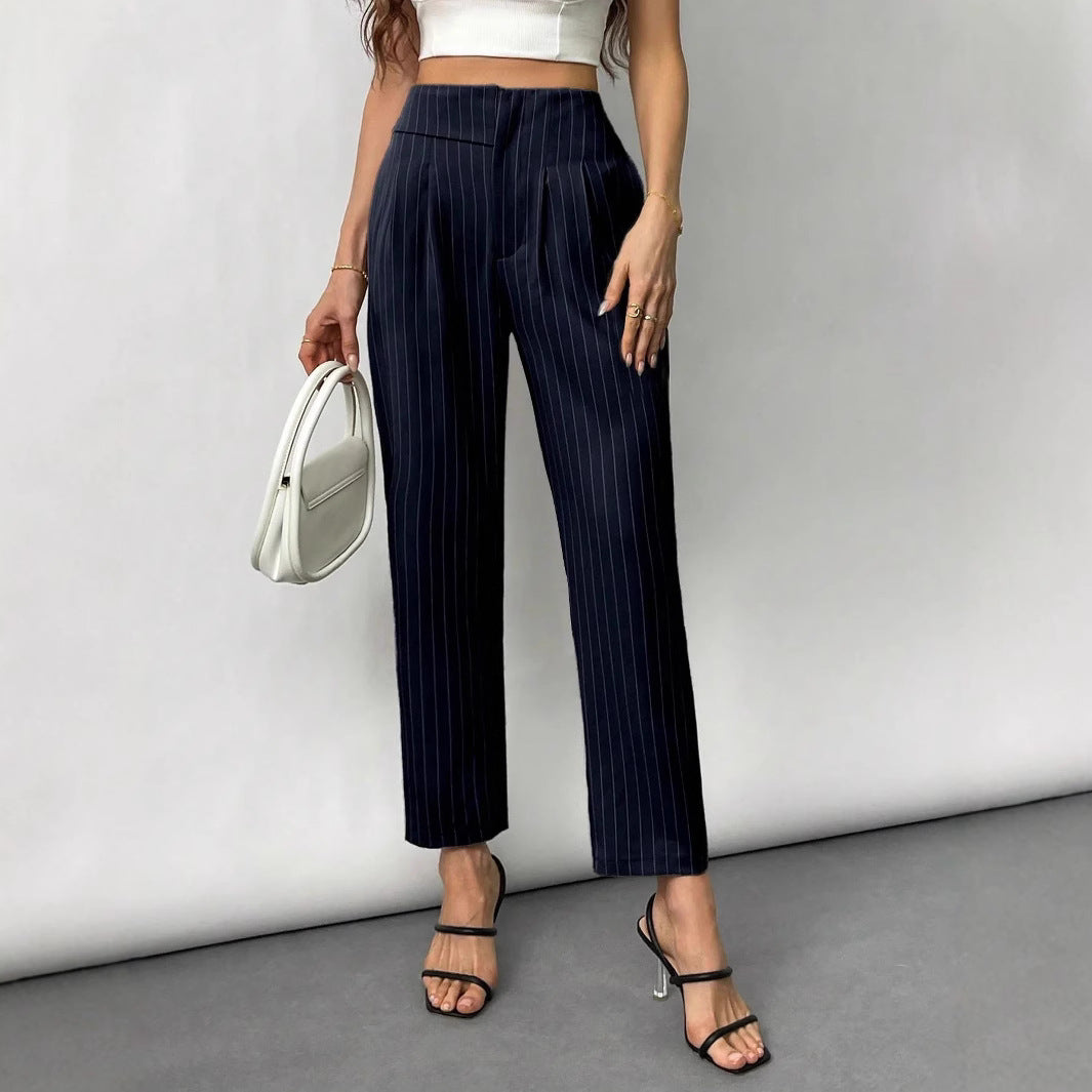 Damen Elegante und modische Anzughose mit Streifen EB