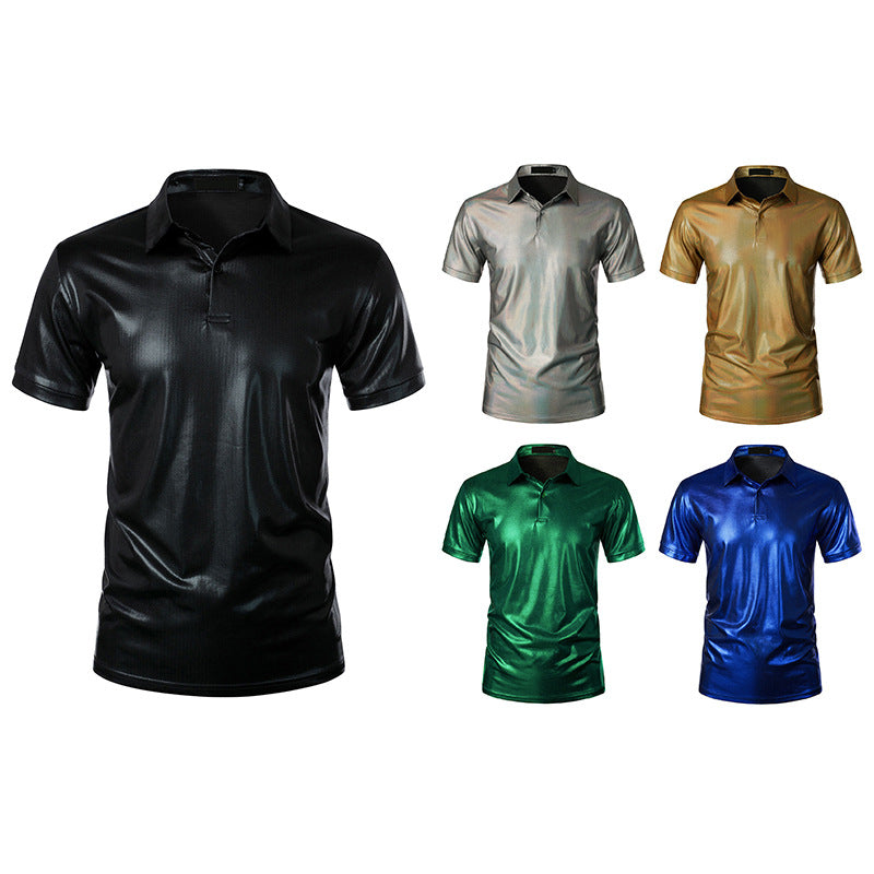 Herren Sport Polo-Shirt mit glänzender Oberfläche und atmungsaktiver Funktionalität EB