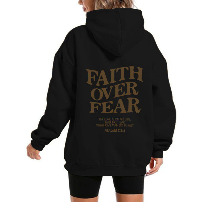 Damen Kapuzensweater mit motivierendem Schriftzug und bequemem Schnitt EB