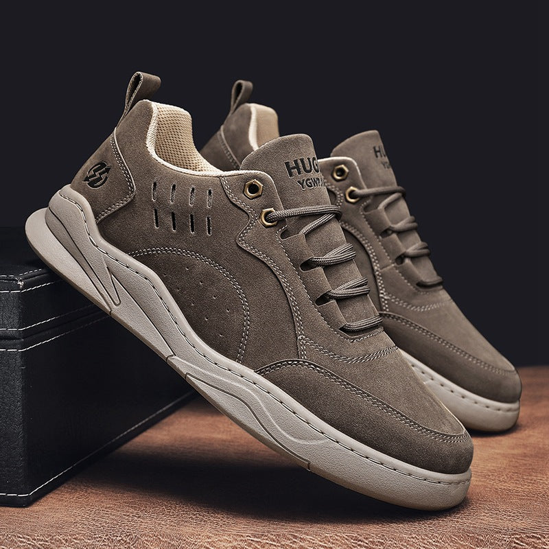 Herren urbane Retro-Cupsohlen-Sneaker aus Mikrofaser-Wildleder mit belüftetem Schaft EB