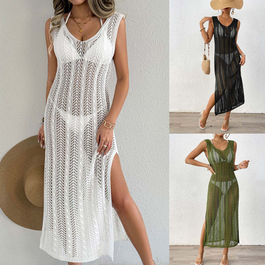 Damen eleganter Häkelsarong mit transparentem Design EB