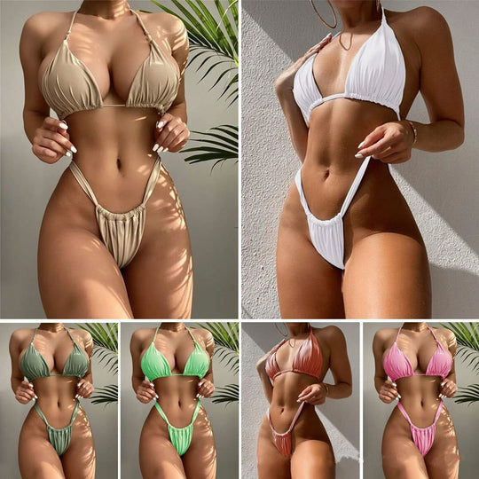 Damen Triangel-Bikini mit hohem Beinausschnitt EB