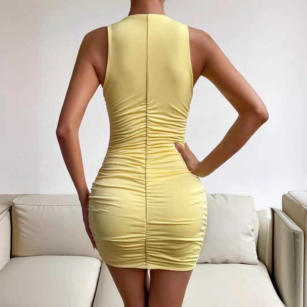 Damen Figurbetontes Wickelkleid mit verstellbaren Trägern und Raffung EB