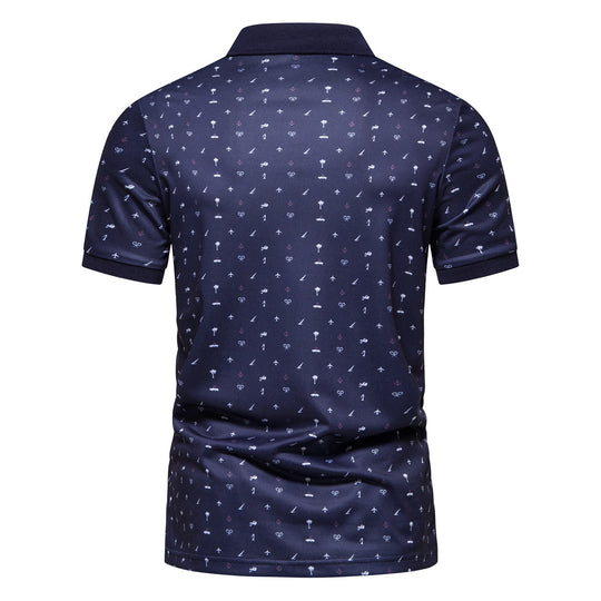 Herren Polohemd mit stilvollem Allover-Muster EB