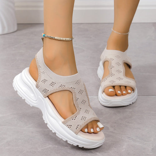 Damen Komfortable Sportsandalen mit atmungsaktivem Obermaterial und rutschfester Sohle EB
