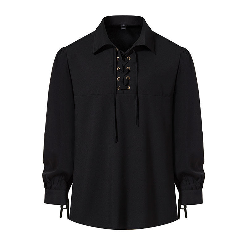 Damen Bluse mit modernem Schnürdesign und lässigen Puffärmeln EB