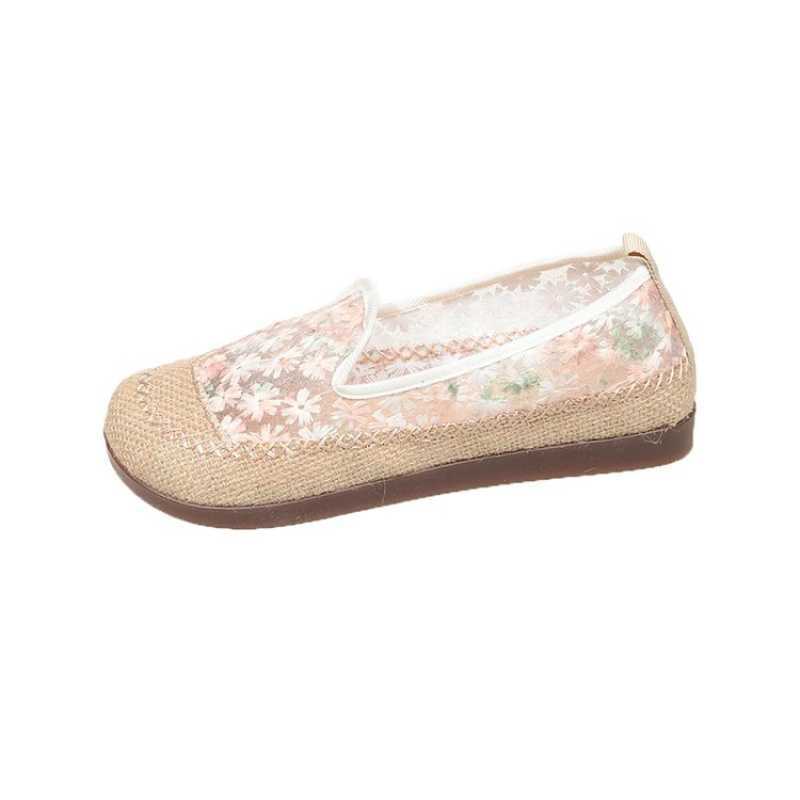 Damen Slip-On Ballerinas mit floraler Transparenz und rutschfester Sohle EB