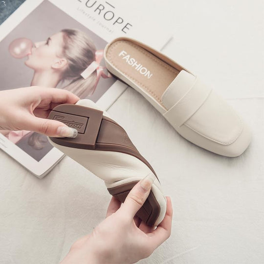 Damen elegante Slipper mit modischem Ledermuster EB