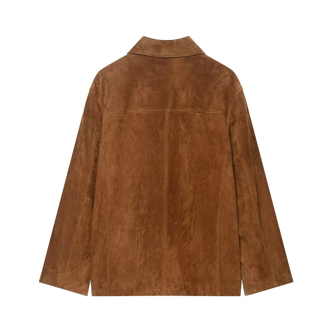 Damen Suedejacke im modernen Schnitt mit großen Taschen EB