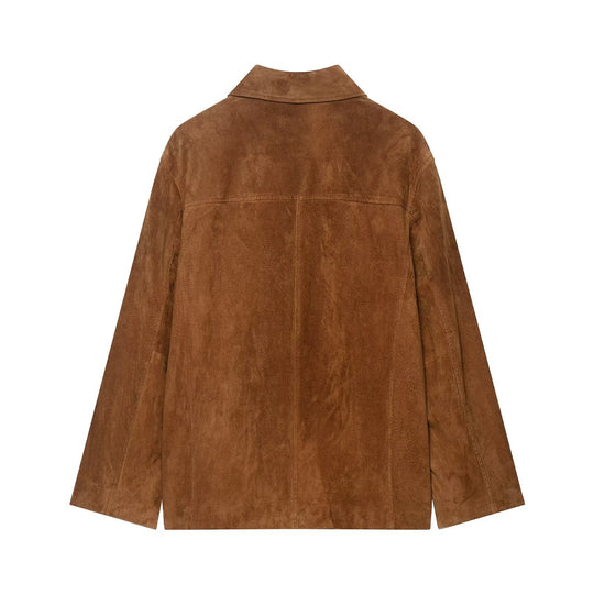Damen Suedejacke im modernen Schnitt mit großen Taschen EB
