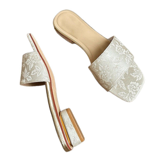 Damen Kunstvoll bestickte Mules EB