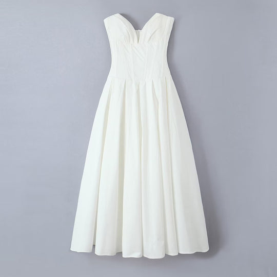 Damen Abendkleid mit herzförmigem Ausschnitt und fließendem Rock EB