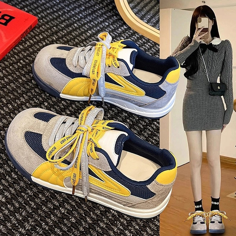 Damen Sportliche Sneakers mit atmungsaktiven Mesh-Elementen und multifunktionalem Schnürsystem EB