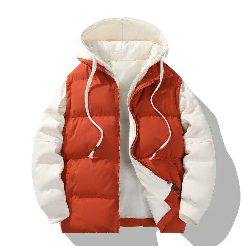 Herren zweilagige Kapuzen-Steppjacke mit abnehmbarer Wattierung und weichen Ärmelpanelen EB