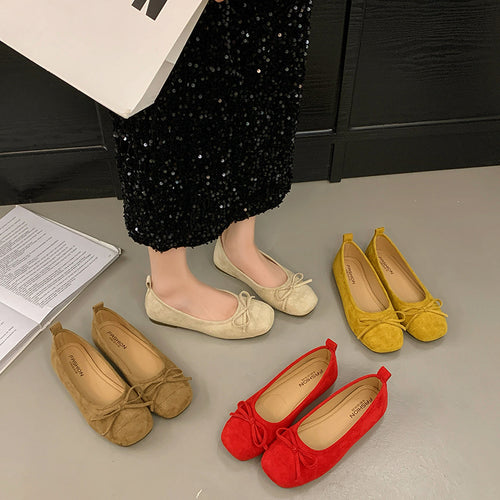 Damen Ballerinas mit feinem Schleifen-Detail aus柔igem Material EB