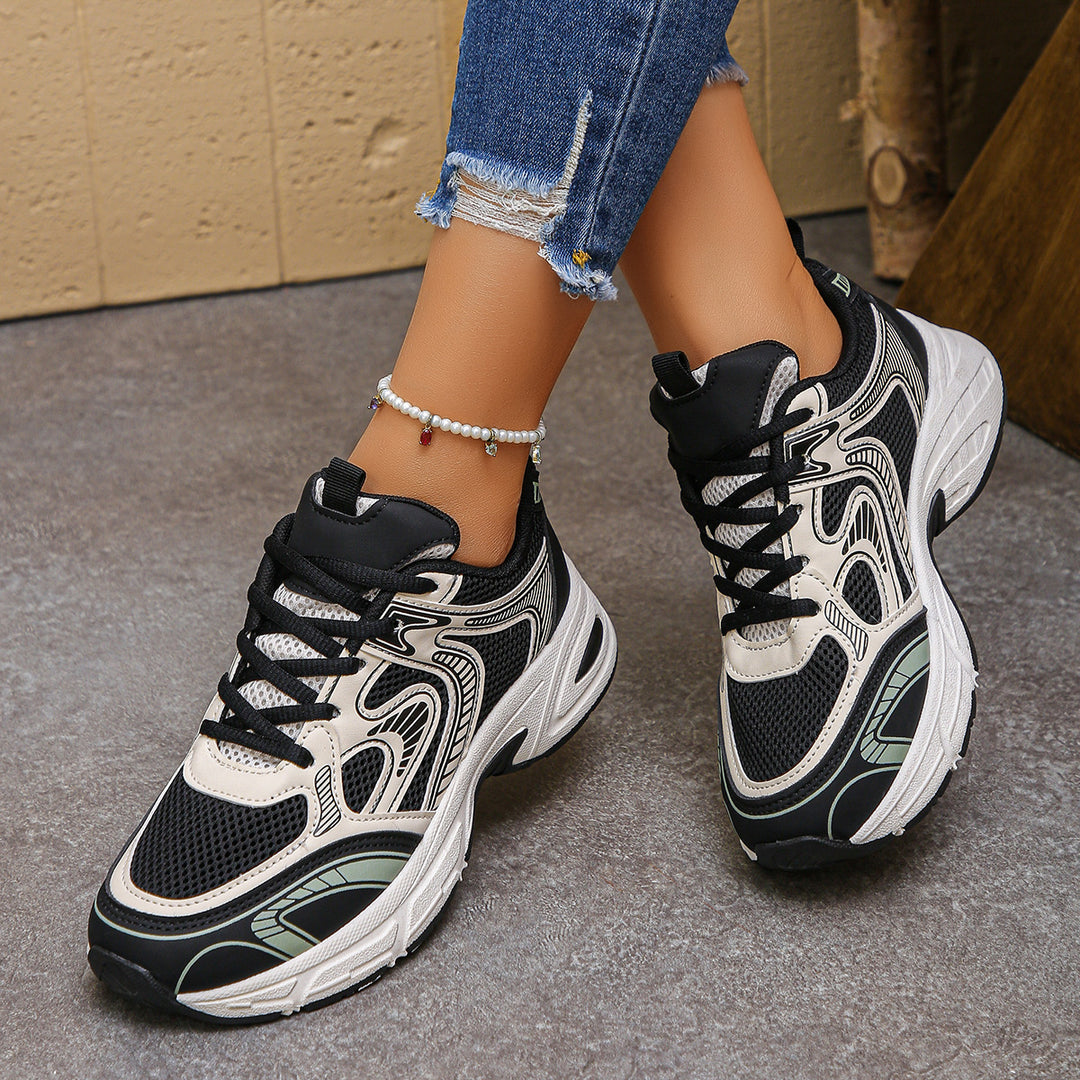 Damen Sportliche Sneakers mit atmungsaktivem Netzdesign und dämpfender Sohle EB