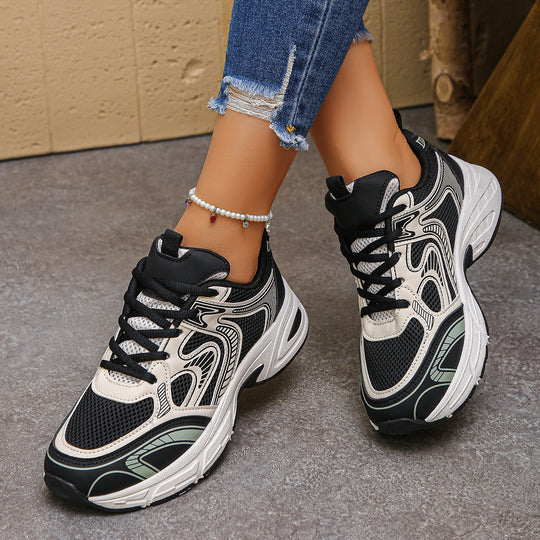 Damen Sportliche Sneakers mit atmungsaktivem Netzdesign und dämpfender Sohle EB