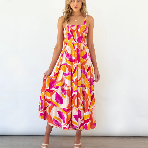 Damen Maxikleid mit floralem Design EB
