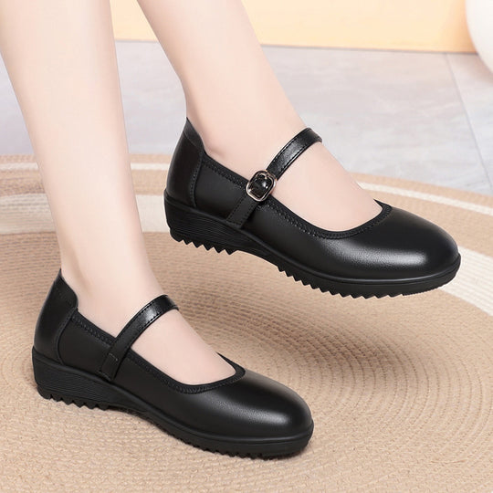 Damen Mary Jane Ballerinas mit modischem Riemen und komfortablem Fußbett EB