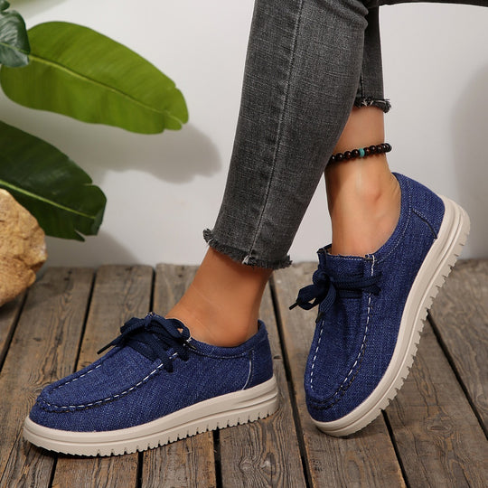 Damen Bequeme Schnürschuhe aus hochwertigem Textil EB