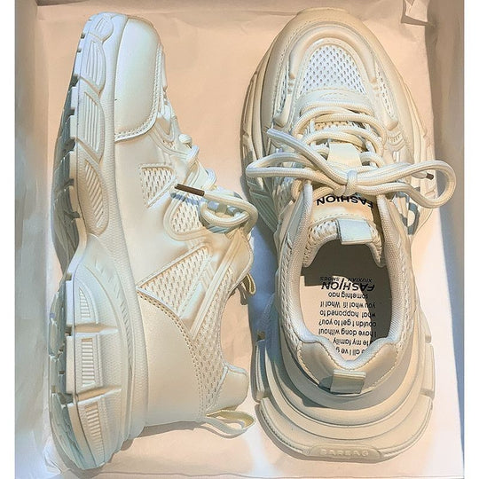 Damen Sportliche Trend Sneaker mit dicker Sohle und atmungsaktivem Obermaterial EB