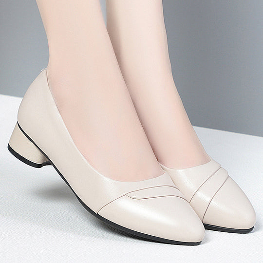 Damen Elegante Pumps mit schickem Rüschendetail und bequemem Blockabsatz EB
