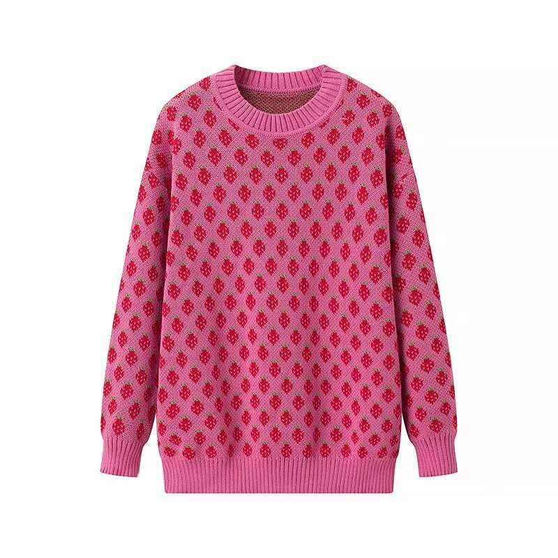 Damen Strickpullover mit floralen Mustern EB
