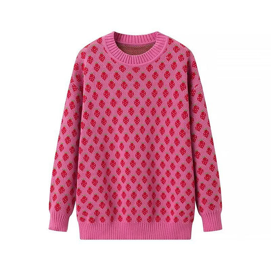 Damen Strickpullover mit floralen Mustern EB