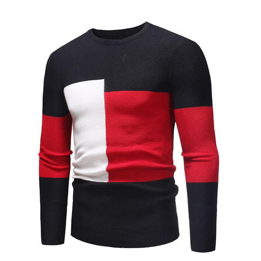 Herren Designer Pullover mit modernem Blockmuster EB