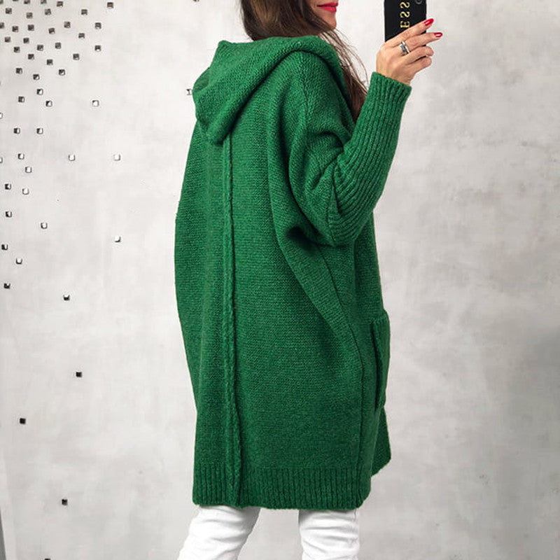 Damen Strickjacke mit Kapuze EB