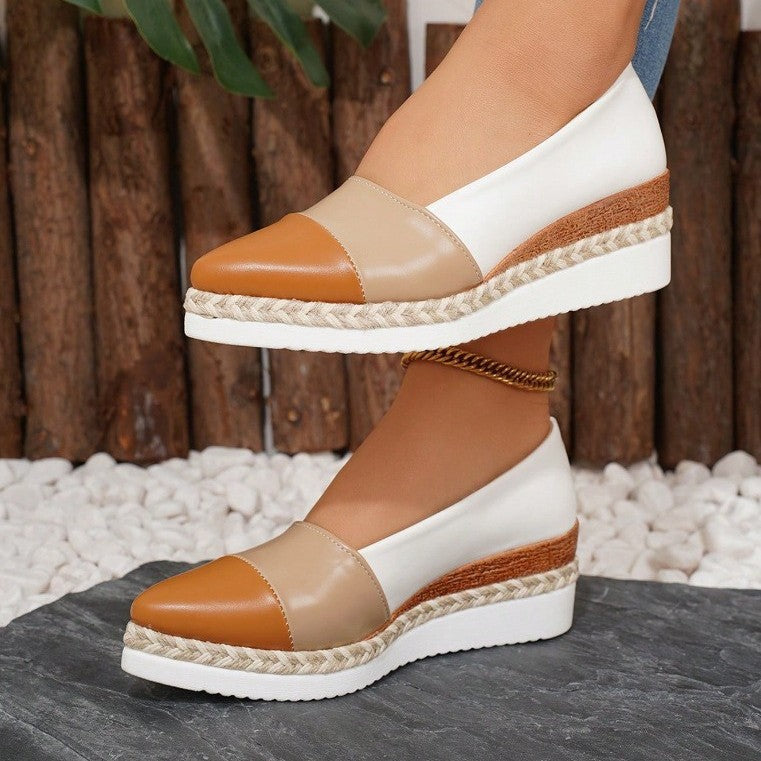 Damen Wedge-Pantoletten mit elegantem Geflecht und vielseitiger Sohle EB